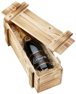 Lanson Black Label Brut in Holzkiste DGN geflammt (1 x 0.75 l) - 1