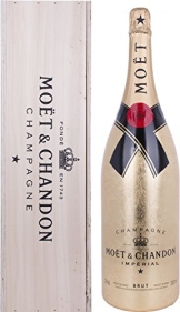 Moet & Chandon Brut Imperial Gold Leaf Bottle Jeroboam in Holzkiste (1 x 3 l) - 1